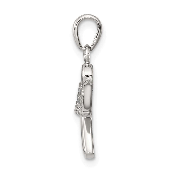 Sterling Silver Angel with CZ Wings Pendant