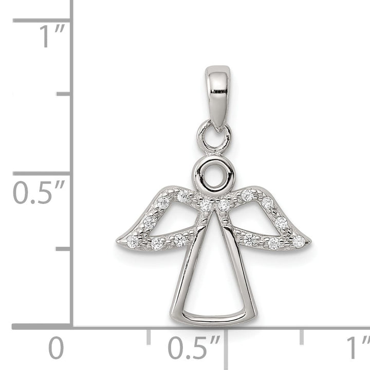 Sterling Silver Angel with CZ Wings Pendant