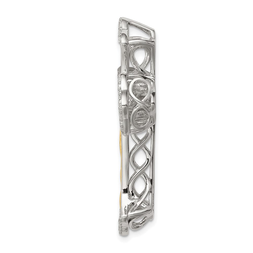Sterling Silver Plshed Vibrant CZ Cross Pendant, view 2 of 5