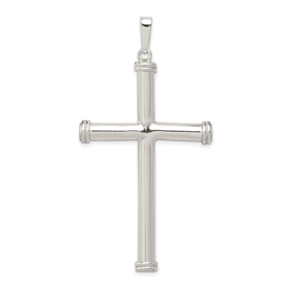 Sterling Silver Polished Hollow Large Latin Cross Pendant