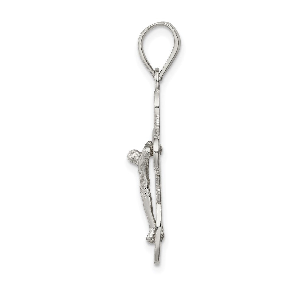 Sterling Silver Polished Small Crucifix Pendant, view 2 of 4