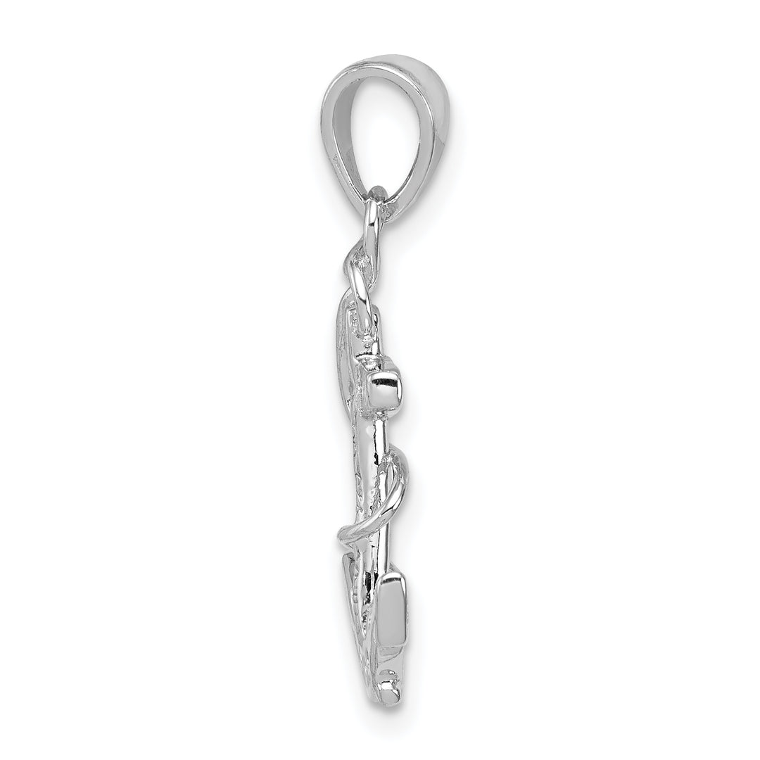 Sterling Silver CZ Anchor Pendant