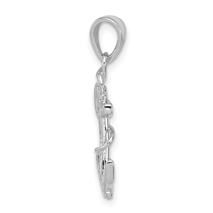 Sterling Silver CZ Anchor Pendant