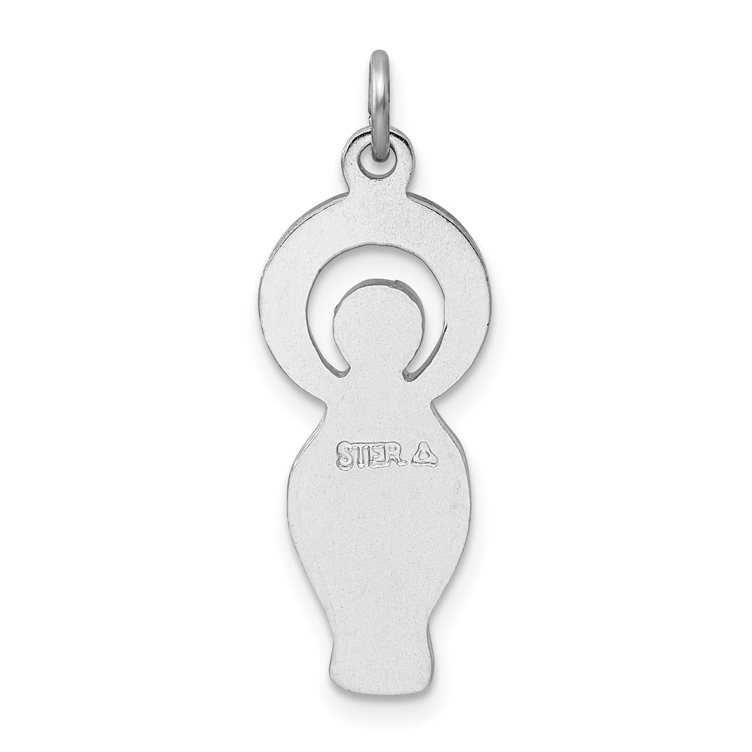 Sterling Silver Polished and Satin CZ Miraculous Medal Pendan