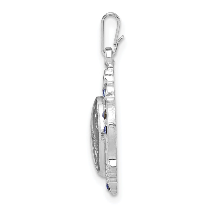 Sterling Silver Polished Miraculous Blue CZ Pendant