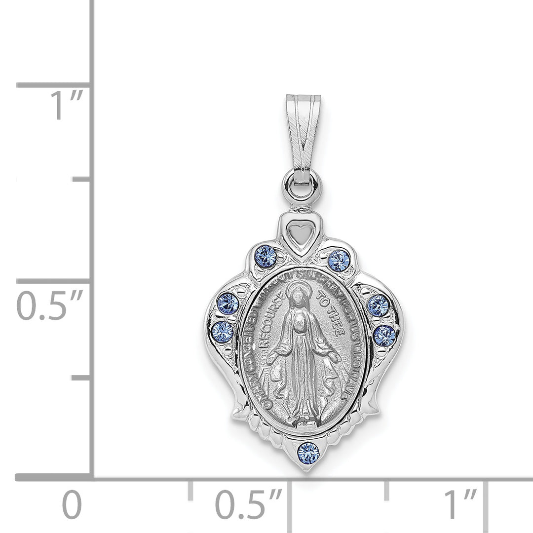 Sterling Silver Polished Miraculous Blue CZ Pendant