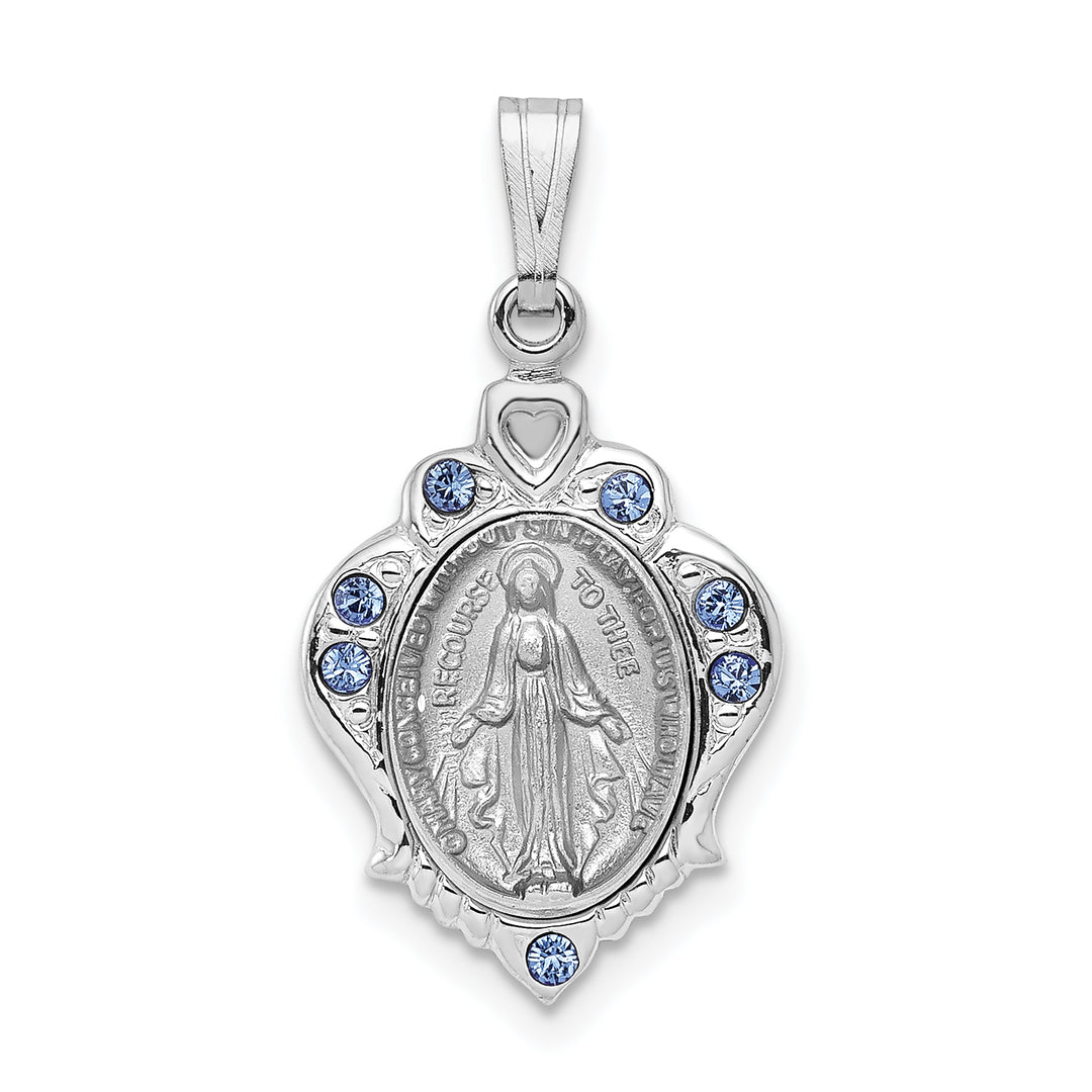 Sterling Silver Polished Miraculous Blue CZ Pendant