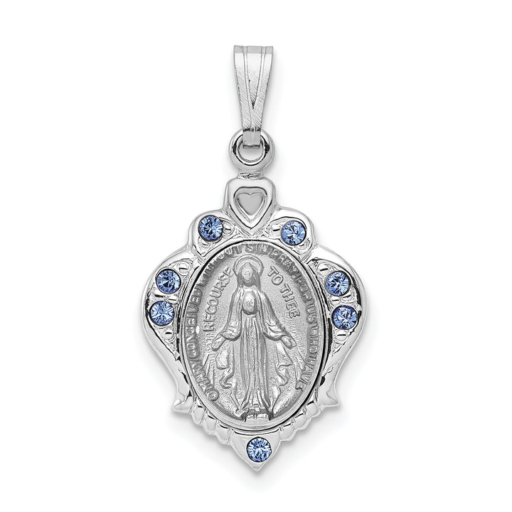 Sterling Silver Polished Miraculous Blue CZ Pendant