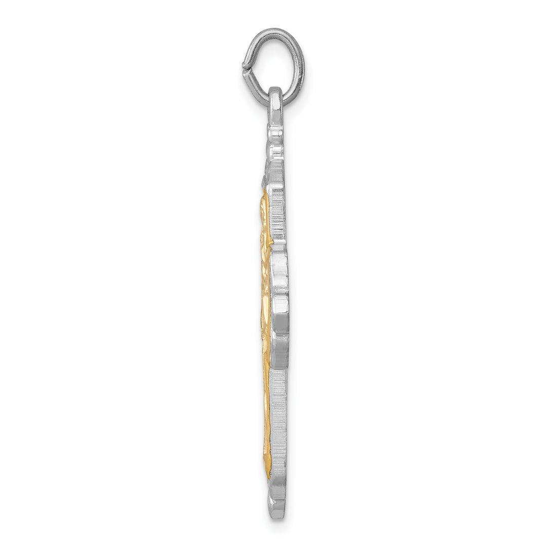 Sterling Silver and Gold-tone 4-Way Medal Cross Pendant