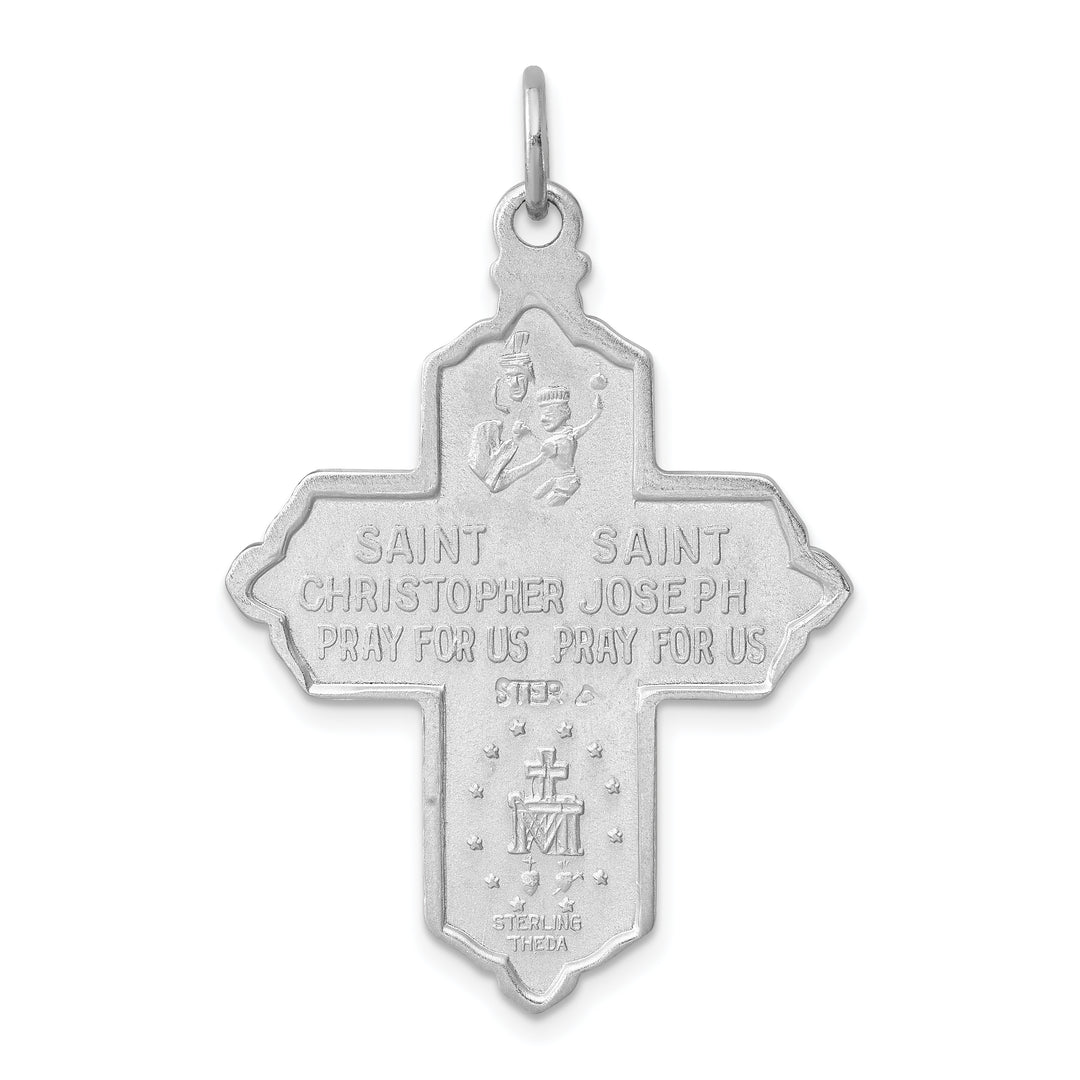 Sterling Silver and Gold-tone 4-Way Medal Cross Pendant