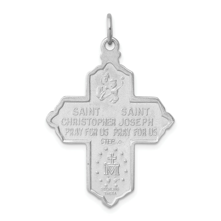 Sterling Silver and Gold-tone 4-Way Medal Cross Pendant