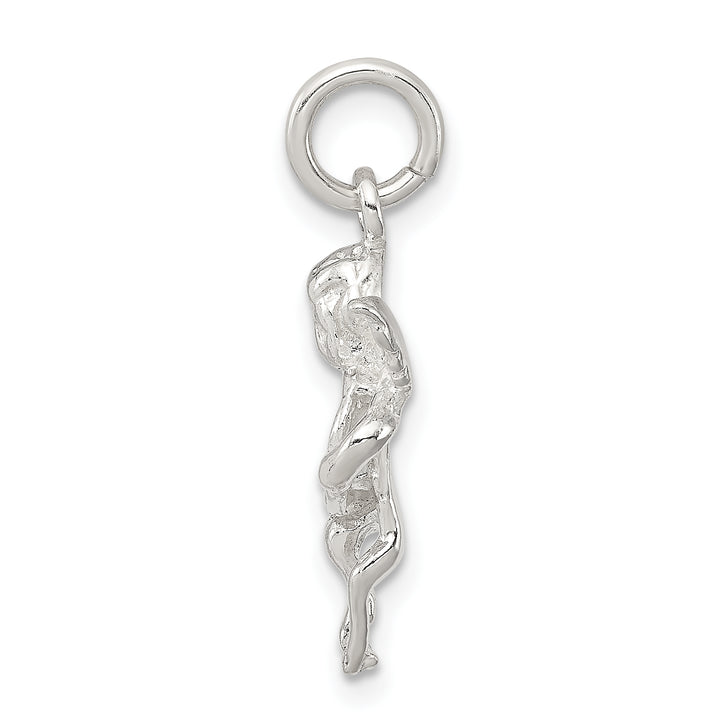 Sterling Silver Polished and Textured Angel Love Pendant