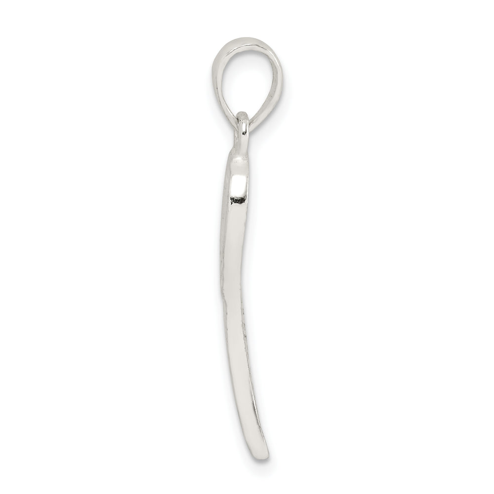 Sterling Silver Polished and Textured Angel Wing Pendant