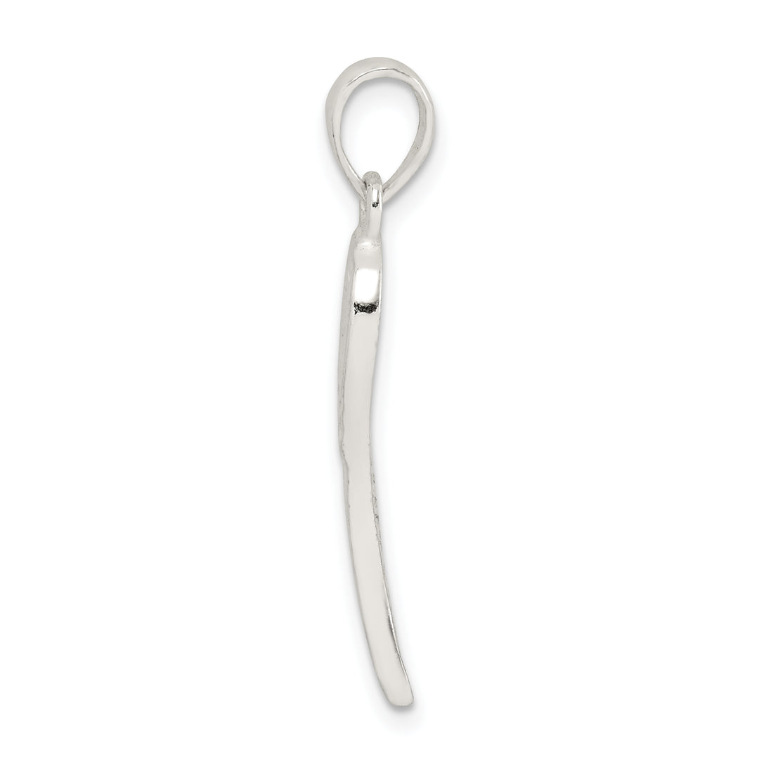 Sterling Silver Polished and Textured Angel Wing Pendant