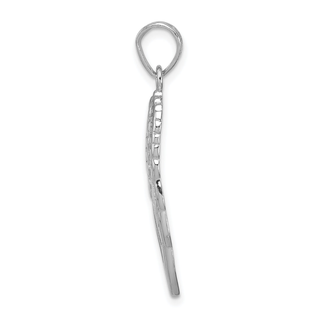 Sterling Silver Polished/Textured Angel Wing Pendant