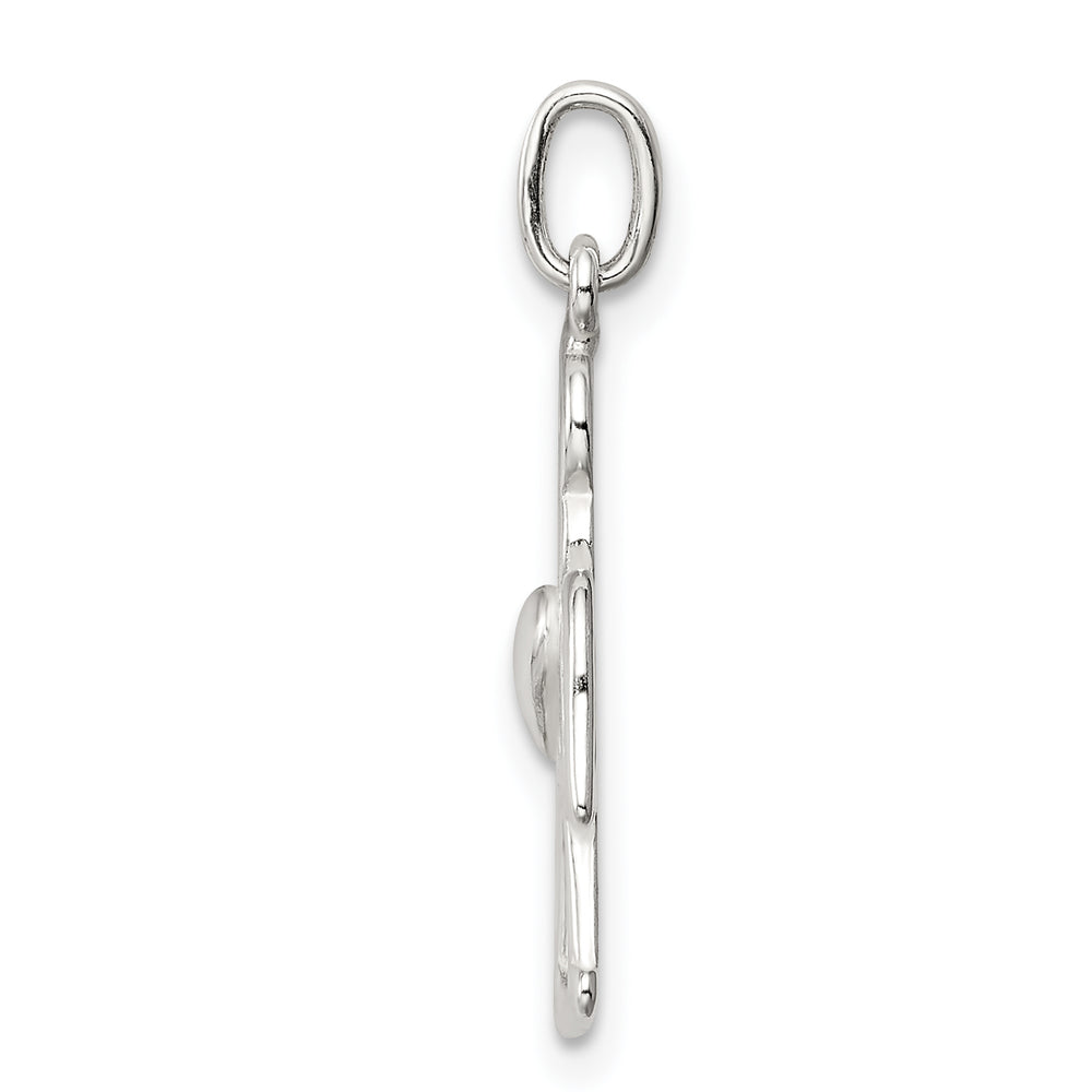Sterling Silver Polished Angel with Heart Charm