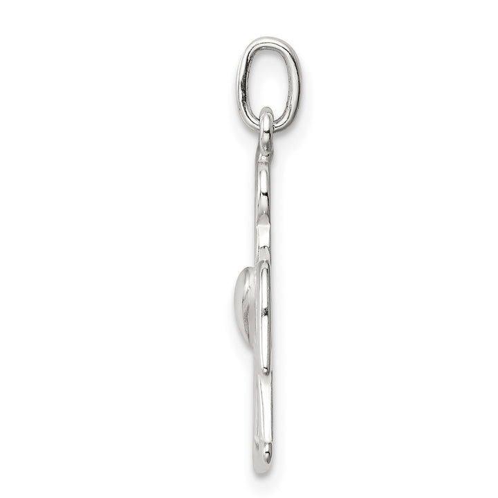 Sterling Silver Polished Angel with Heart Charm