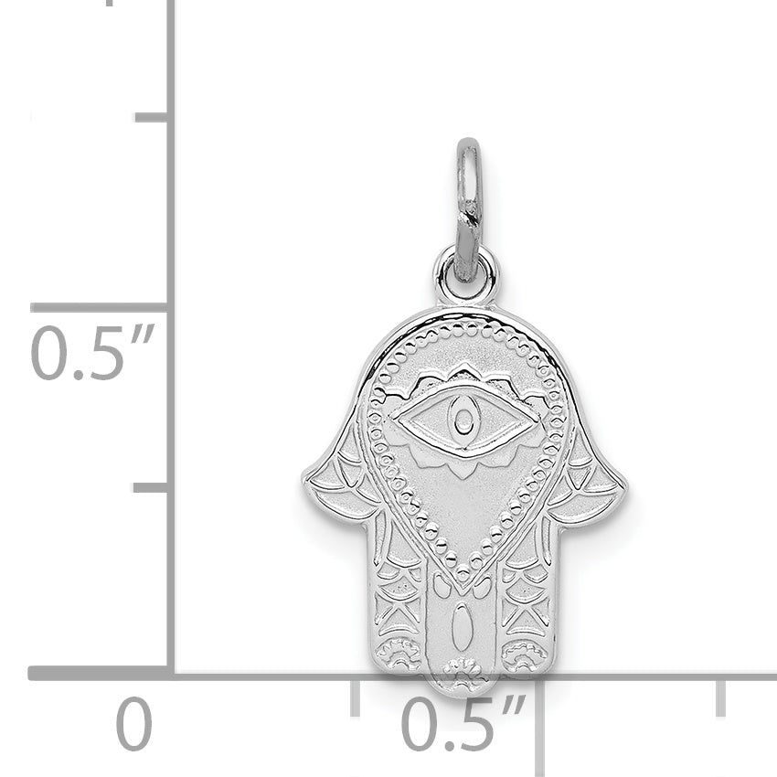Sterling Silver Polished Chamseh/Hamsa Pendant