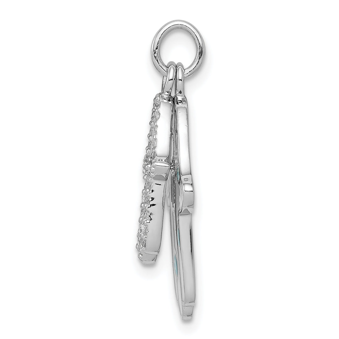 Sterling Silver Enamel Hamsa with CZ pendant