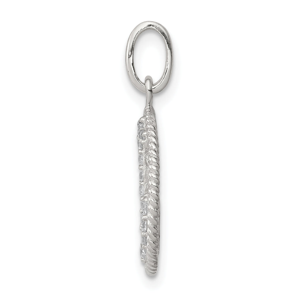 Sterling Silver CZ Anchor Pendant