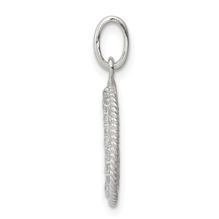 Sterling Silver CZ Anchor Pendant