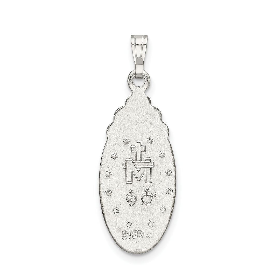 Sterling Silver and D/C Epoxy and Crystal Miraculous Medal Pendant