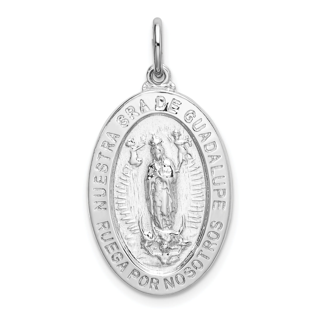 Sterling Silver Spanish Lady of Guadalupe Medal Pendant