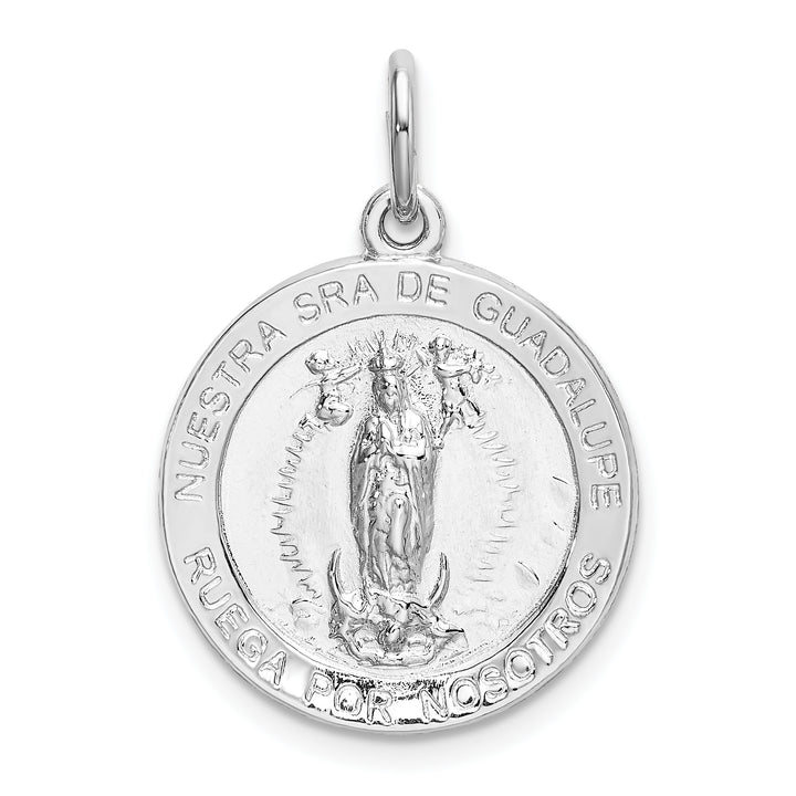 Sterling Silver Spanish Lady of Guadalupe Medal Pendant