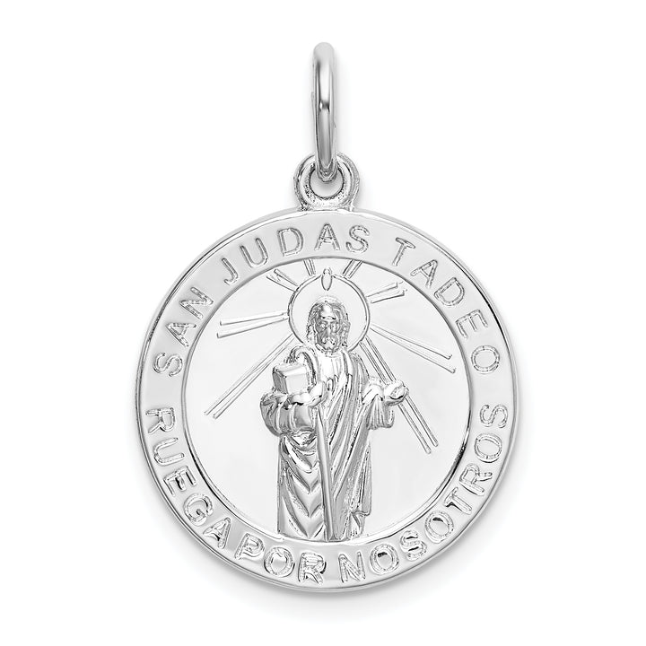 Sterling Silver Spanish St. Jude Thaddeus Medal Pendant