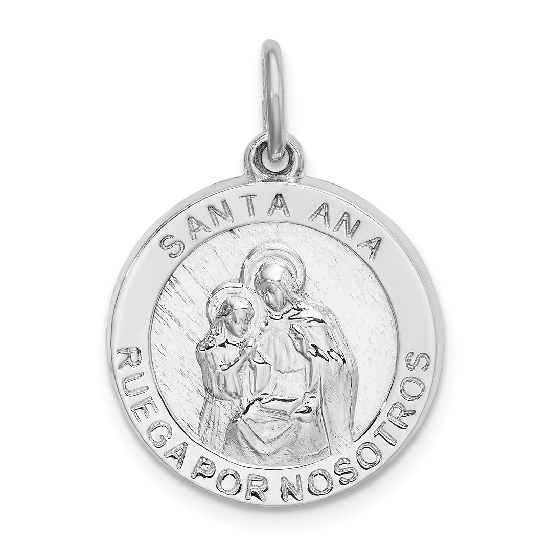 Sterling Silver Spanish Saint Anne Medal Pendant