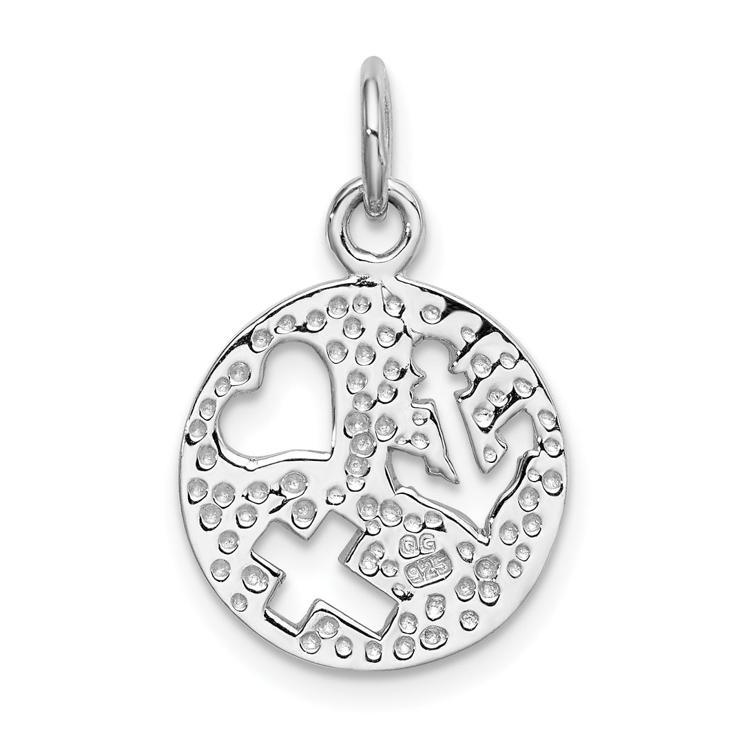 Sterling Silver Cut-out Heart, Cross, Anchor Charm
