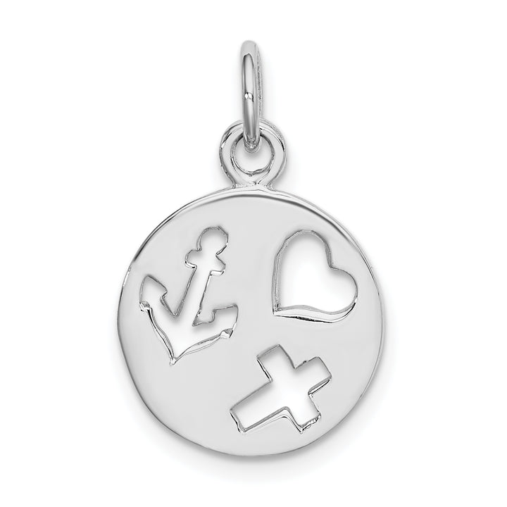Sterling Silver Cut-out Heart, Cross, Anchor Charm