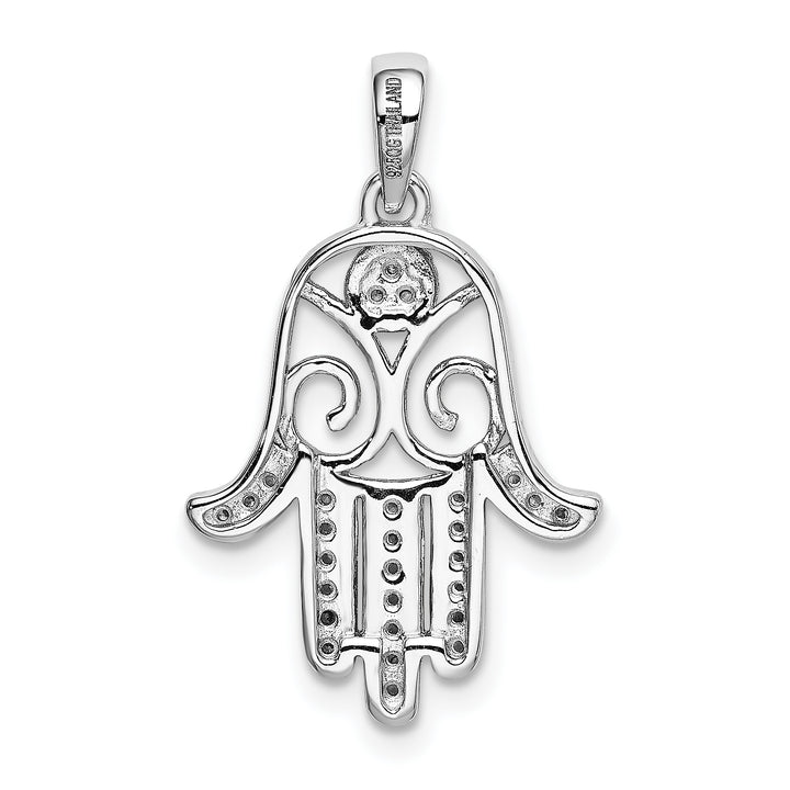 Sterling Silver CZ Chamseh Pendant