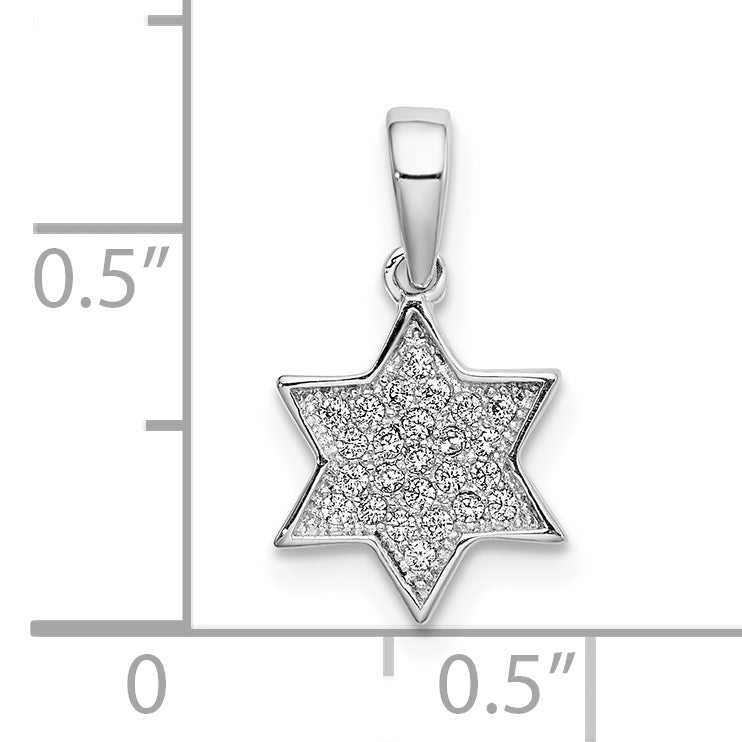 Sterling Silver CZ Star of David Pendant