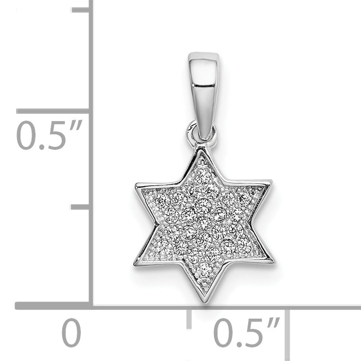 Sterling Silver CZ Star of David Pendant