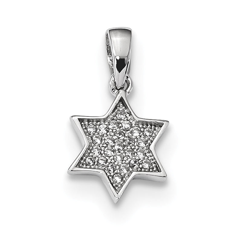 Sterling Silver CZ Star of David Pendant