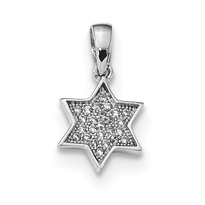 Sterling Silver CZ Star of David Pendant