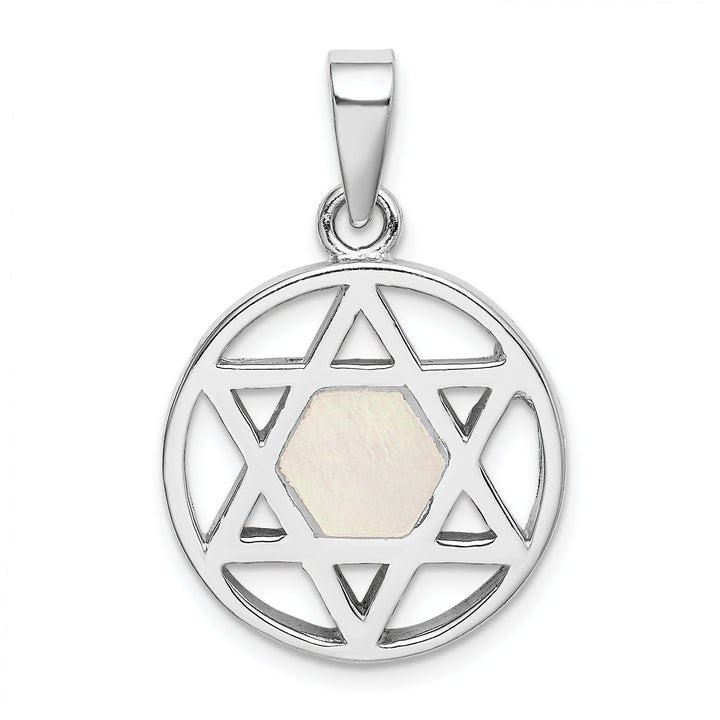 Sterling Silver MOP Star of David Pendant