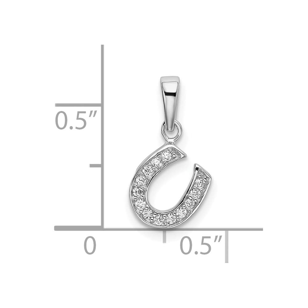 Lovely Rita's Pendants & Charms Sterling Silver CZ Horseshoe Pendant