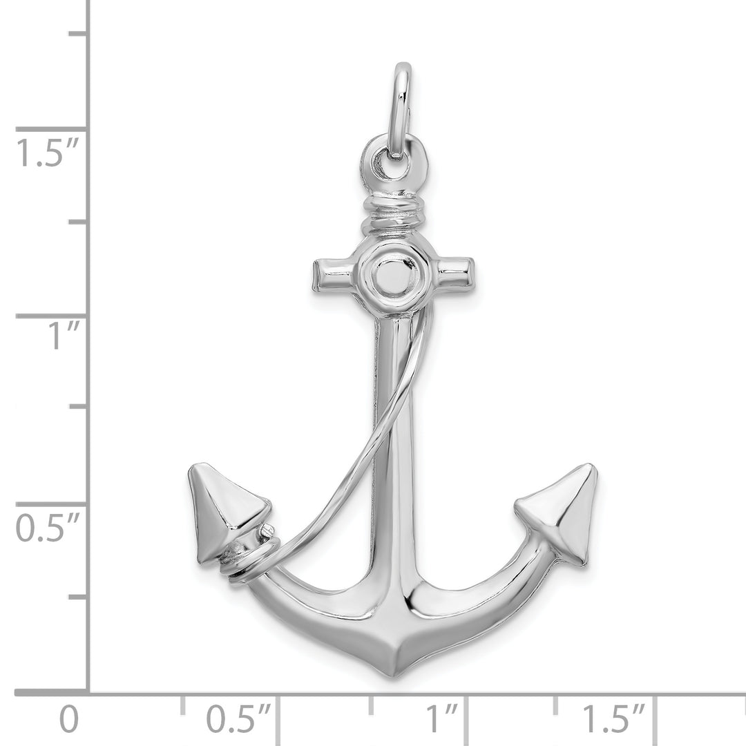Sterling Silver Anchor with Rope Charm