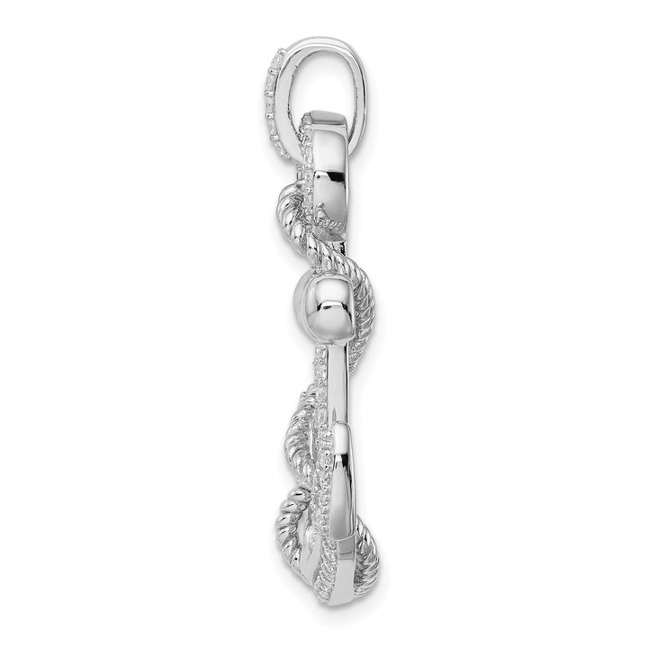 Sterling Silver CZ Anchor Pendant