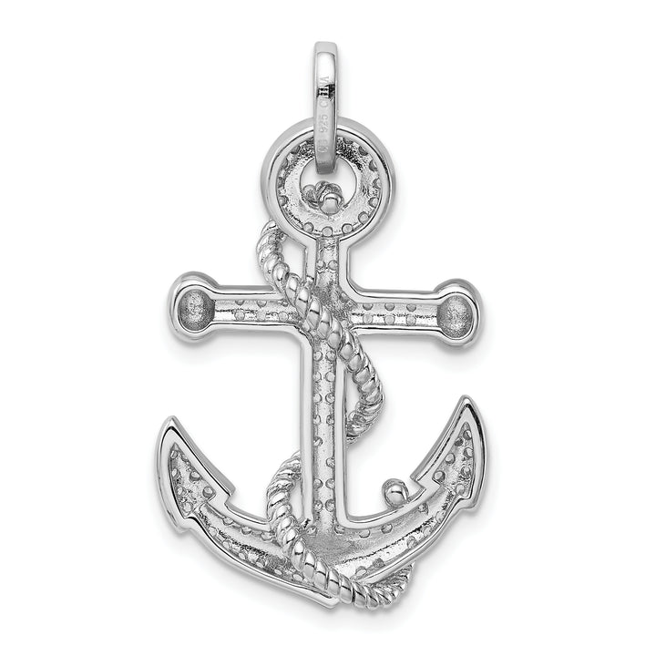 Sterling Silver CZ Anchor Pendant