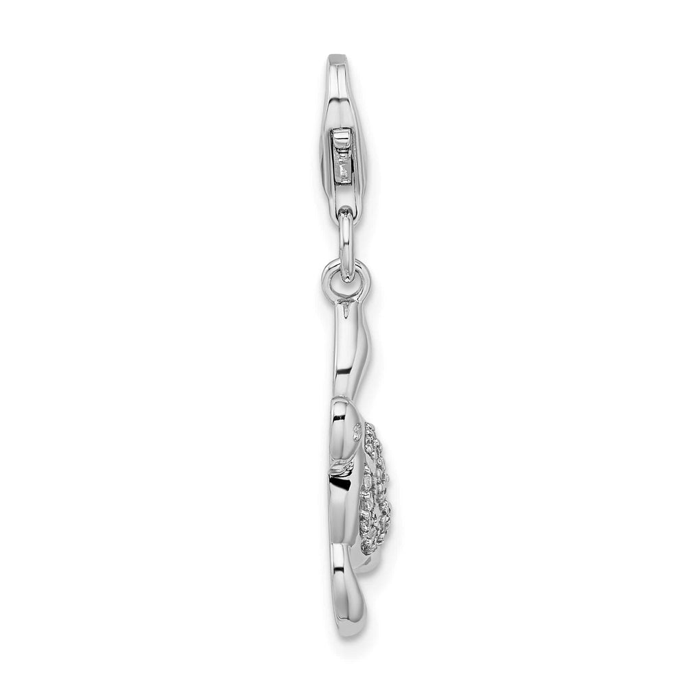 Sterling Silver CZ Sea Turtle Charm