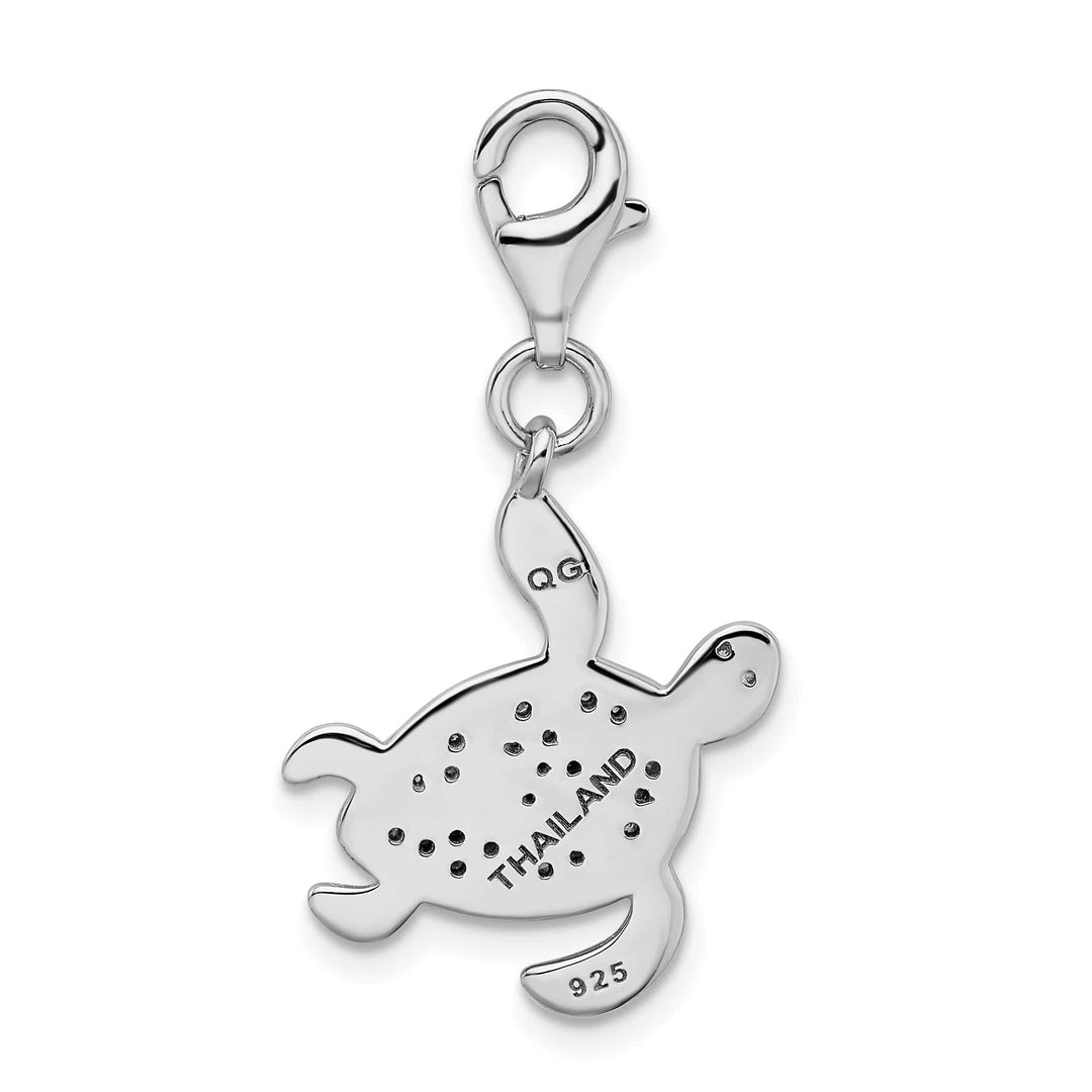 Sterling Silver CZ Sea Turtle Charm
