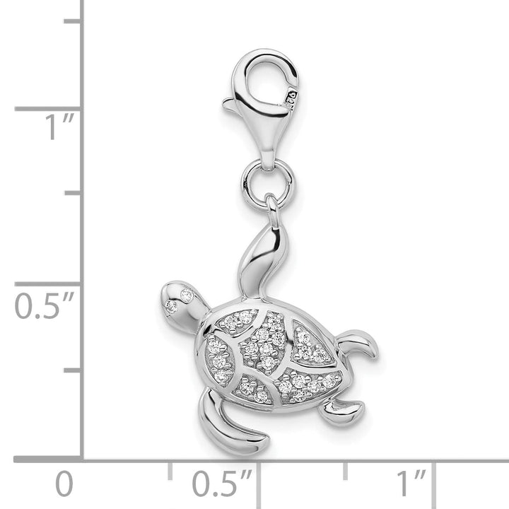 Sterling Silver CZ Sea Turtle Charm