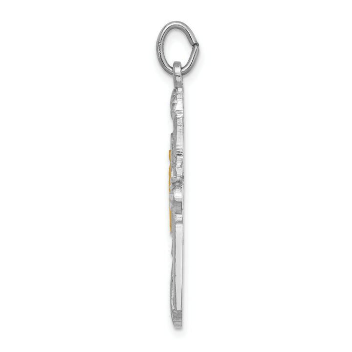 Sterling Silver Gold-tone Miraculous Medal Cross Pendant