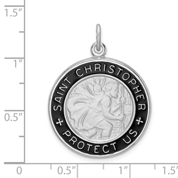 Sterling Silver Enamel St. Christopher Medal