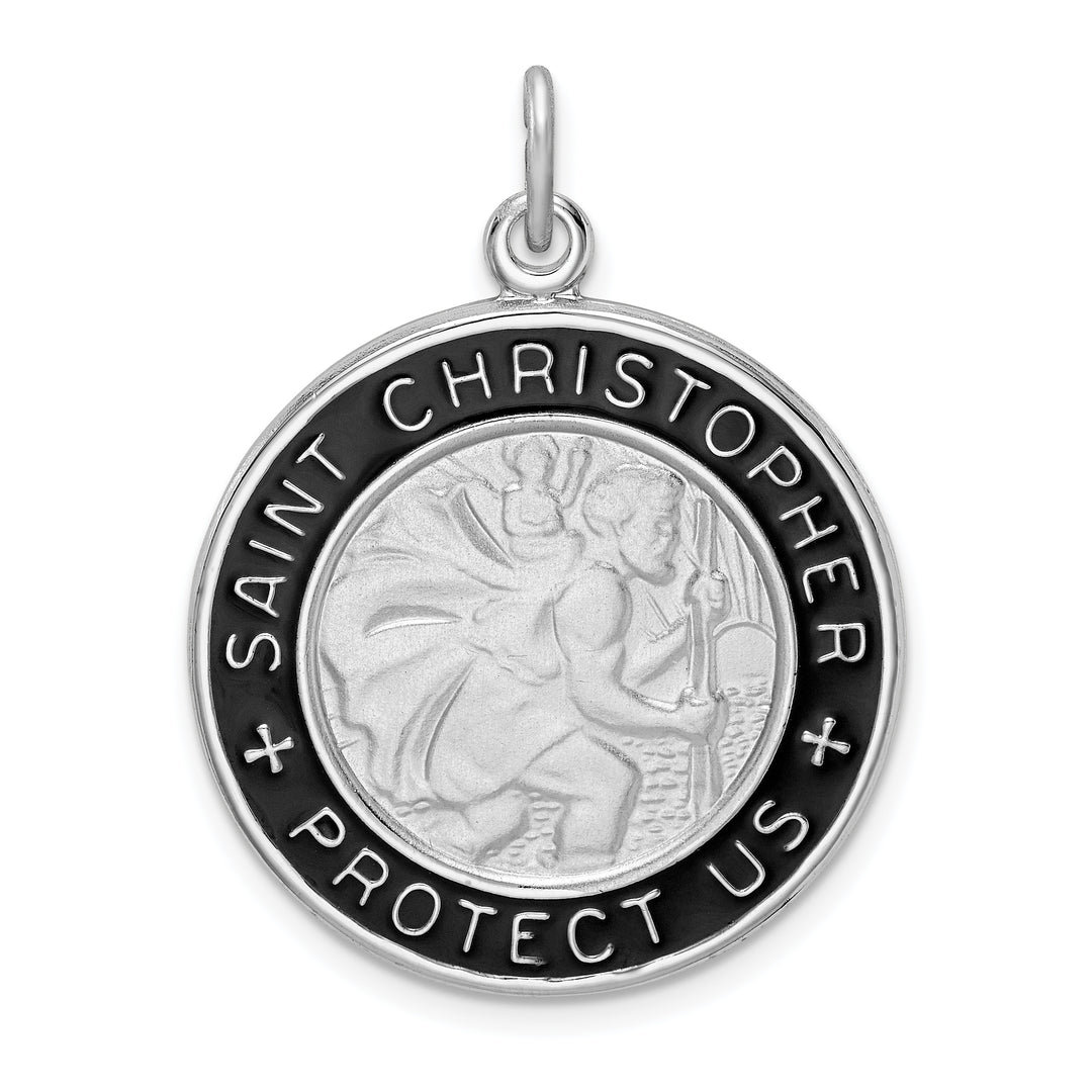 Sterling Silver Enamel St. Christopher Medal