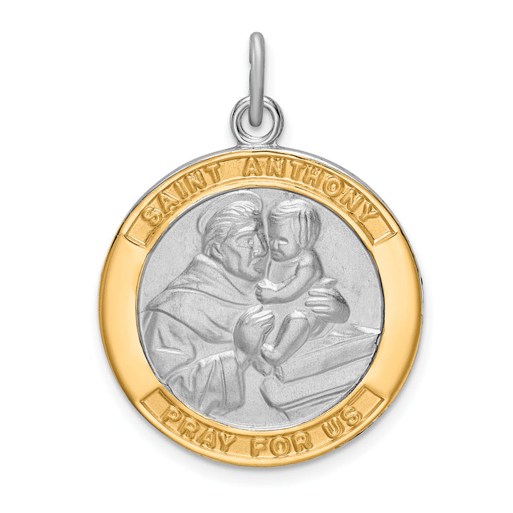 Sterling Silver and Gold-tone St. Anthony Medal Pendant
