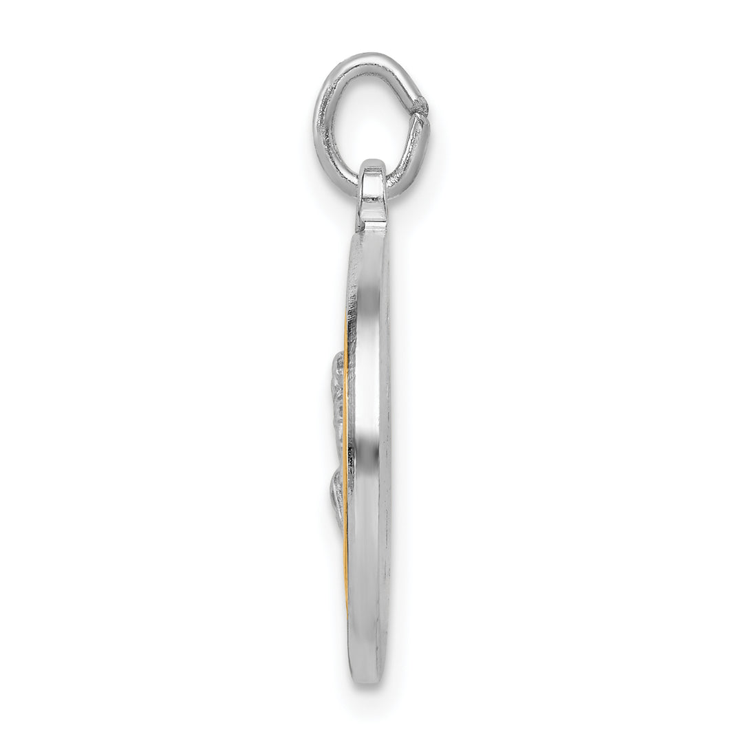 Sterling Silver and Gold-tone St Peregrine Medal